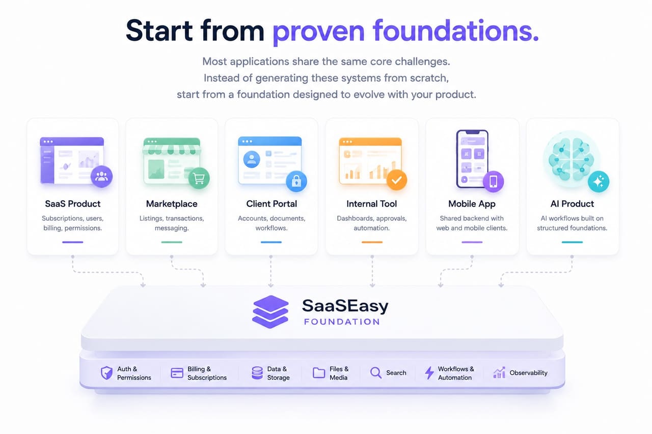 SaaSEasy proven foundations for building real software with AI