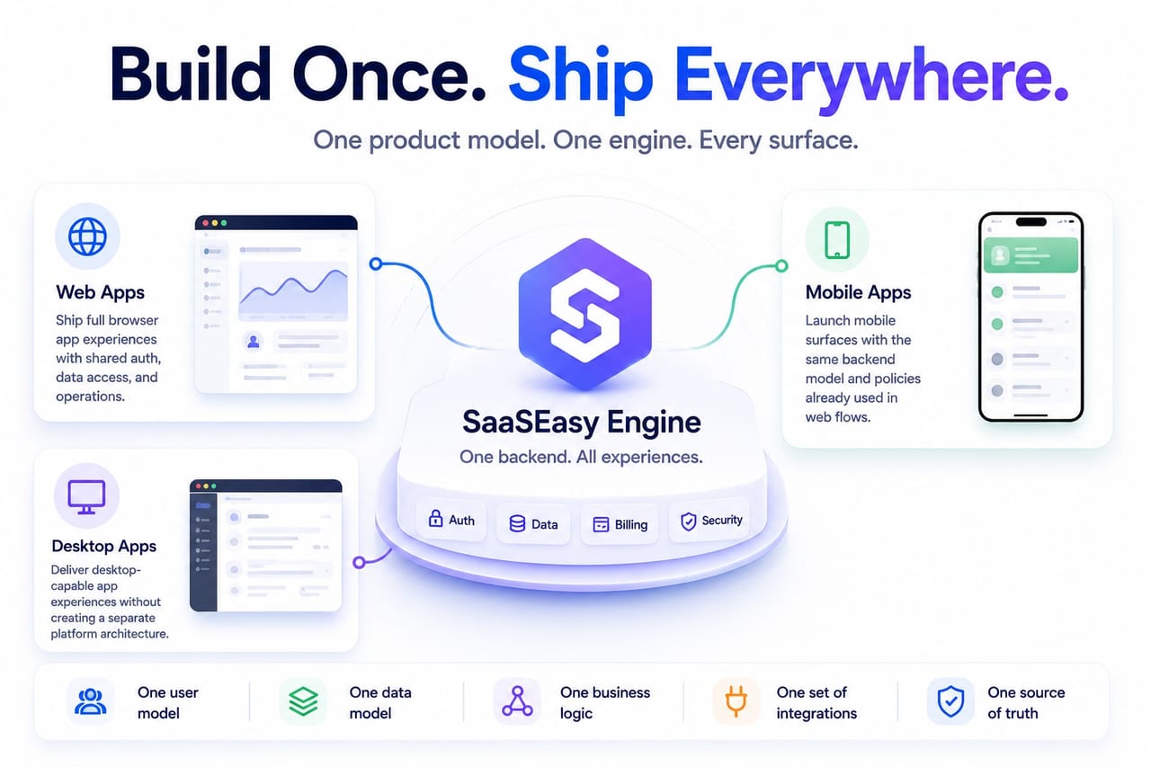 Web mobile and desktop applications powered by one SaaSEasy foundation
